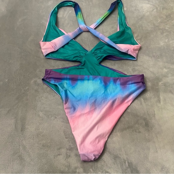 New! Agua Bendita Malibu One Piece ombré cutout monokini Swimsuit 24482 - Picture 9 of 11